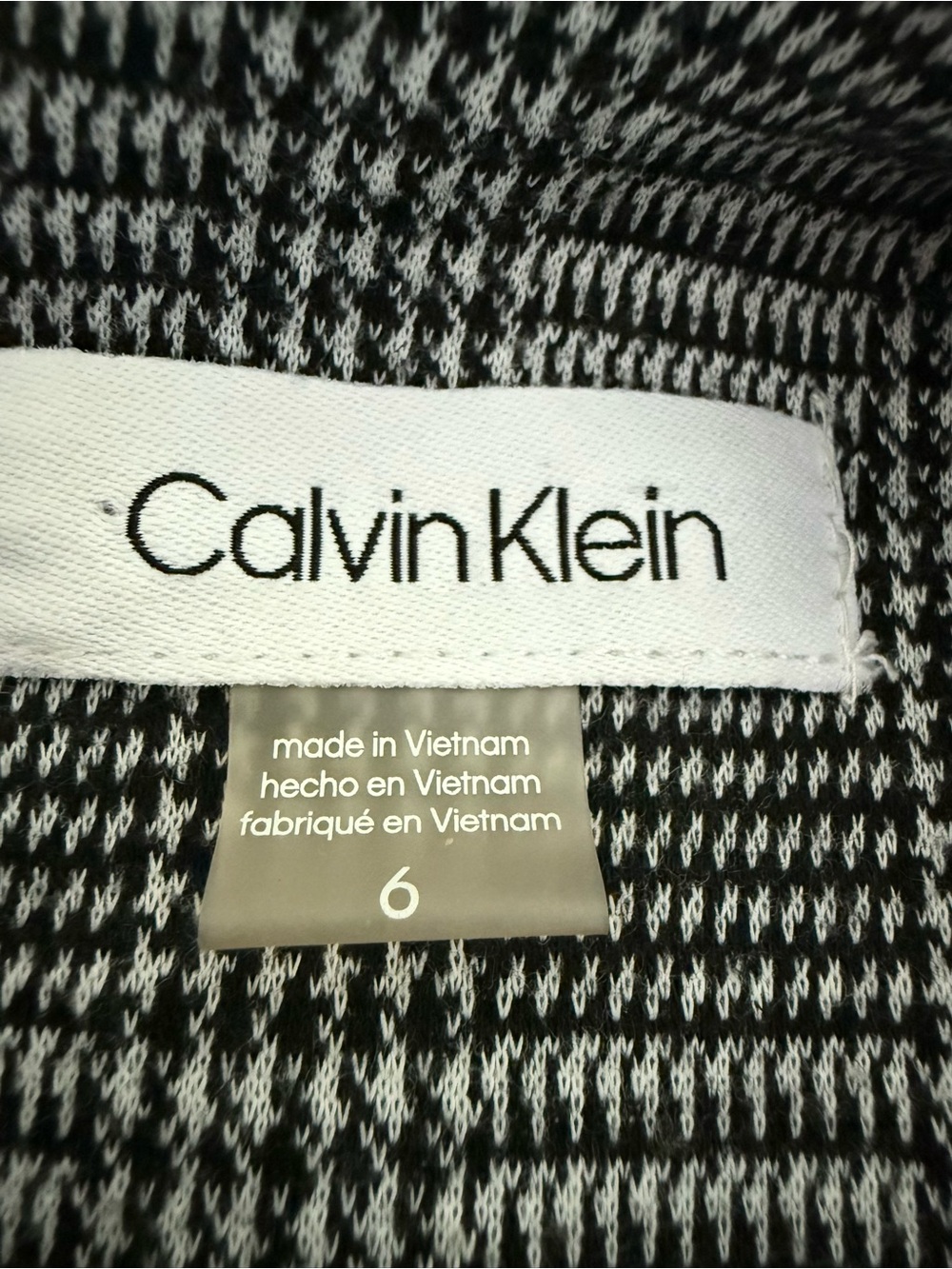Calvin Klein Black & White Plaid Glen Check Short Sleeve Sheath Dress - Picture 7 of 8